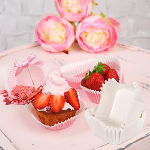 Mini Square Paper Cupcake Liners - White, 100pcs, Disposable Baking Cups for Desserts & Parties