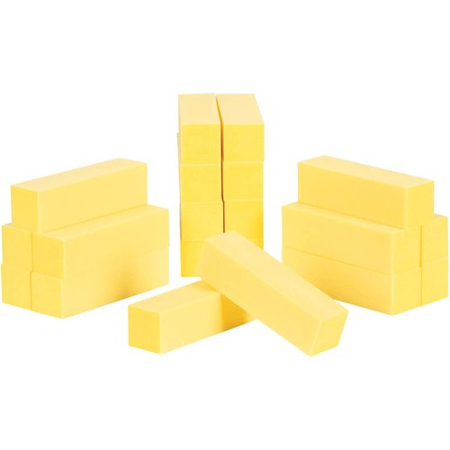 ForPro Ultra Gold Buffing Block, 240 Grit, Four-Sided Manicure & Pedicure Nail Buffer, 3.75” L x 1” W x 1” H, 20-Count (Pack of 4)