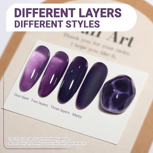 Gel Nail Polish 15ML - Deep Purple Fall Winter Sheer Soak Off Nail Art