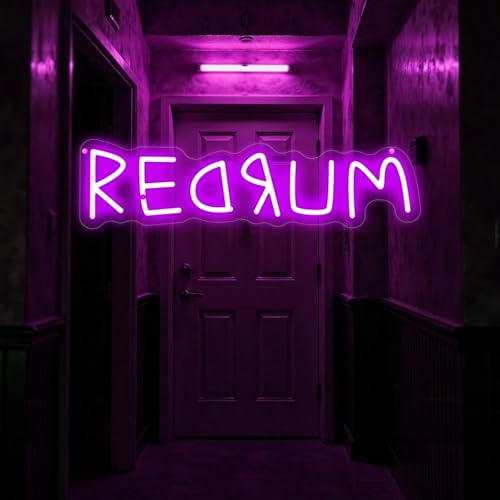 Redrum Neon Sign Gothic Wall Decor Game Room Purple 16.5x4.3 Inches - Variation of THIS listing
