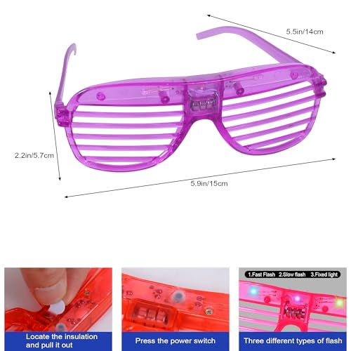 80 Pack LED Glasses - Glow in the Dark Neon Party Supplies - Variation: 80PC Glow Glasses