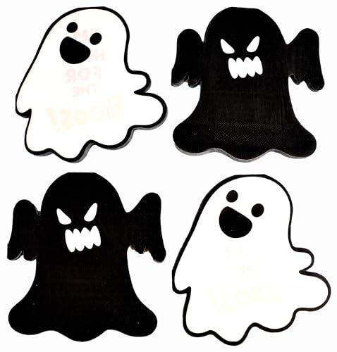 Halloween Ghost Napkins - 80 Pack Disposable Spooky Party Paper Napkins