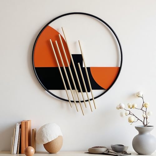 Large 3D Metal Wall Decor - Geometric Circular Wall Sculpture for Bedroom Living Room - 22.4"H x 19.7"W - Modern Luxury Wall Art - Variation of THIS listing