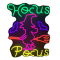 LED Witch Wall Decoration - Halloween Neon Broomstick Light