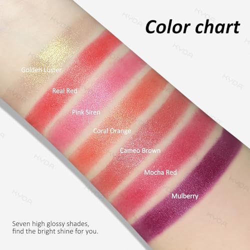 KYDA Mulberry Purple Shimmer Lipstick - Metallic Glitter Lip Color for Women