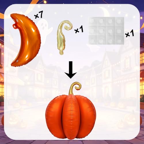 Halloween Pumpkin Balloons Set - 3 Assorted Foil & 3D Orange Pumpkins
