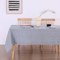 European Linen Tablecloth 60x108 Inches Blue Stripe - Rectangular, Machine Washable, 8-10 Sets