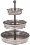 WallCharmers Galvanized Metal 3-Tier Serving Tray - 18 Inch Kitchen Decor