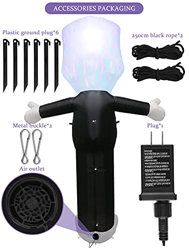 Halloween Inflatable Ghost Skull with LED Lights and Skeleton Variation