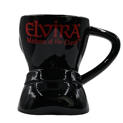 Elvira Body Coffee Mug - Spooky Cute Ceramic Bust for Fans, 8.8oz
