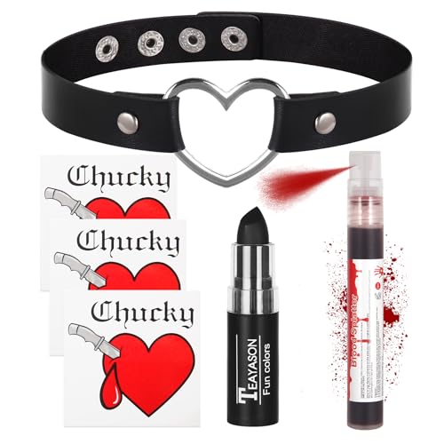 Halloween Gothic Bride Body Paint Makeup Set with Fake Blood & Choker