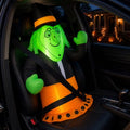 Halloween Inflatable Witch Car Decoration - 3.5 ft Passenger Seat Accessory