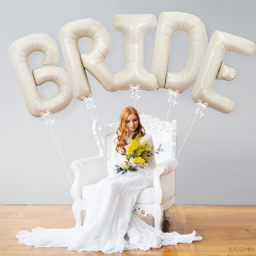Cream Bride Balloons - 40 Inch Giant Wedding & Bachelorette Decorations