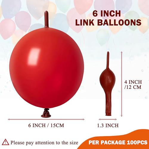 Pearl White Linking Balloons 6 Inch - 100 Pack for Party Decorations