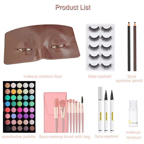 3D Makeup Practice Face Board Set with Kit for Artists, Students & Beginners - Eyes & Eyeshadow Training - Variation #4