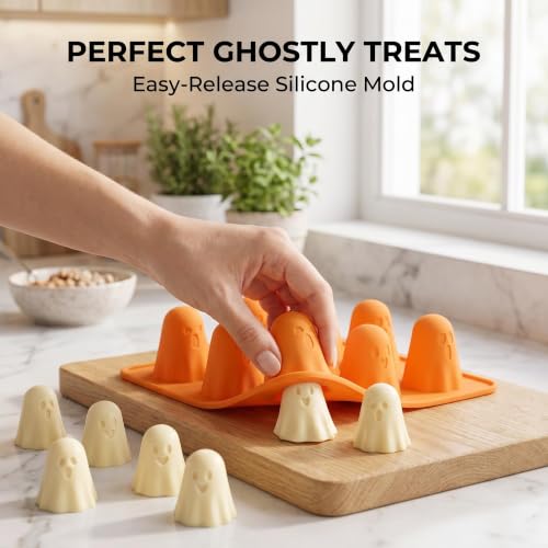 Ghost Silicone Mold 2 Pack - Non-Stick 3D Halloween Candy & Chocolate Molds