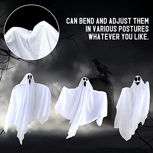 28-Inch Halloween Hanging Ghost Decorations - Set of 4 Outdoor Ghosts
