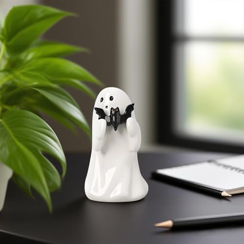Halloween Ghost Statue - Bat Ghost Finger Sculpture Home Decor - Humorous Holiday Ornament