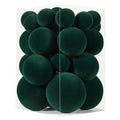 Green Velvet Christmas Ornaments Set 38Pcs Flocked Shatterproof Holiday Decorations