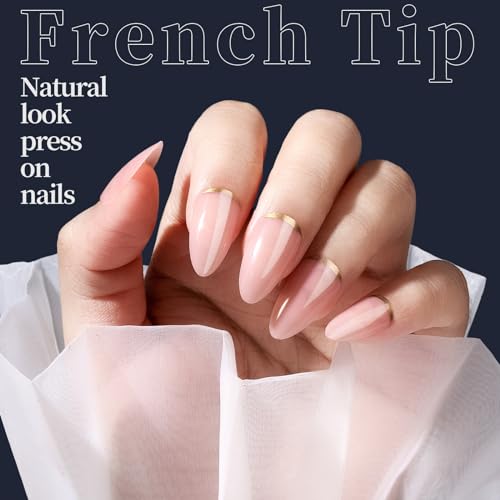 Press On Nails Set - Short Almond Shape with Matte, Glossy, Glitter & French Tips - 24 Colors, 576PCS with Tools