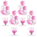 Pink Balloon Centerpiece Kit with 4 Reusable Stands and Confetti Balloons - Girls Birthday Party Decor - Variation of THIS listing