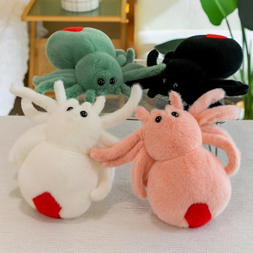 Green Soft Spider Plush Pillow - Realistic Toy for Kids & Decor
