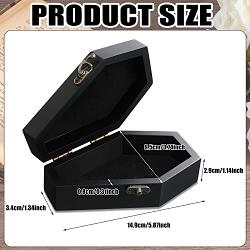 Halloween Wooden Coffin Ring Box Black Gothic Wedding Decor - Bearer Gift