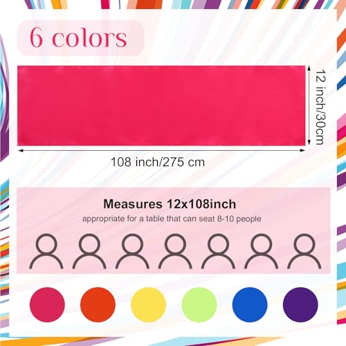 Multicolor 108 Pcs Stretch Chair Sash Bands & Satin Table Runner Set - Wedding Party Decor