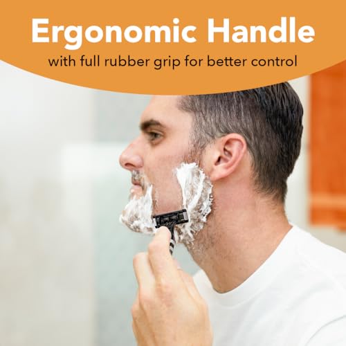 Disposable Razor for Men - Flex 5 5-Blade Shaver with Precision Edging, Sensitive Skin - Pack of 4