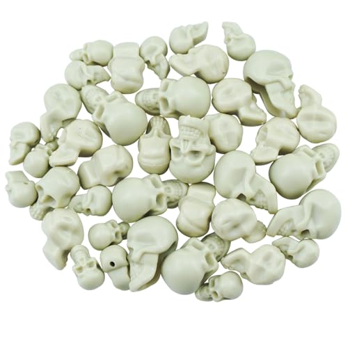Mini Plastic Skull Decor Set - Halloween Skeleton Heads for Crafts, Parties & Home