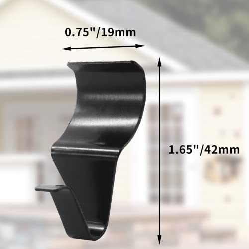 Black Vinyl Siding Hooks - 24 Pack No-Drill Heavy Duty Stainless Steel