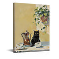 Coffee Cat Canvas Wall Art - Black Cat Kitchen Decor - Variation of THIS listing: Coffee-02