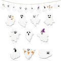 Halloween Ghost Wooden Ornaments - Classic-1 20Pcs Spooky Tree Decorations