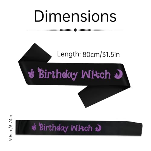 Halloween Birthday Sash for Girls & Women - Gothic Witch Party Accessory