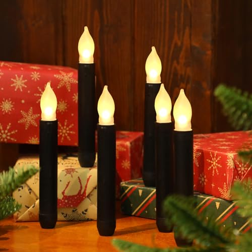 Flameless LED Taper Candles Black Warm White Light 108 Pieces Safe Home Decor