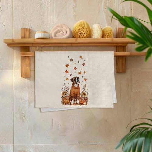 Boxer Dog Kitchen Hand Towels - Fall Decor, 16x24, Funny Gift, Variation of Boxer Dog