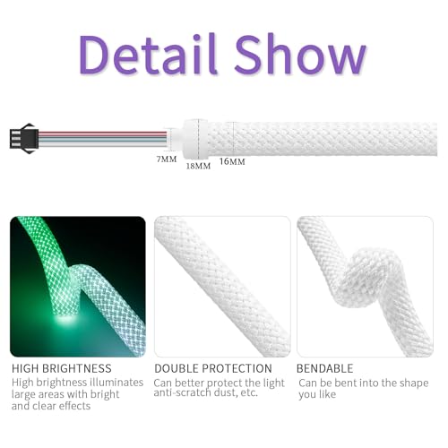 12V RGB Neon Rope Light 32.8FT LED Strip Waterproof Indoor Outdoor Decoration