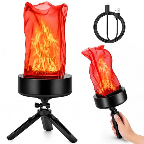 15in Long Fake Fire LED Flame Light USB Rechargeable Portable Campfire Decor
