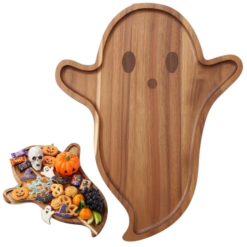 Potchen Ghost Halloween Wooden Charcuterie Board & Serving Tray - Acacia Wood
