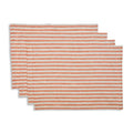 Pure Linen Placemats Set of 4 - Pumpkin & Natural, 14 x 19 Inches, Handcrafted