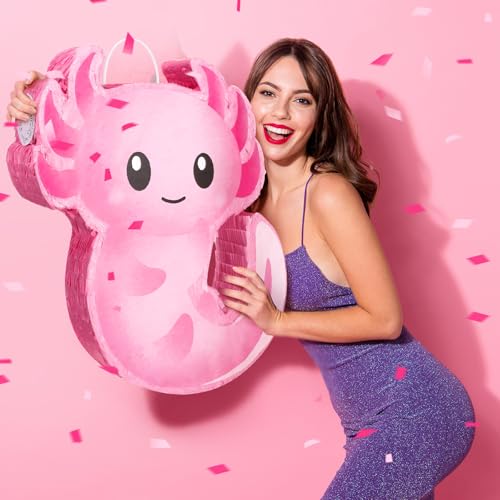 Pink Axolotl Piñata for Kids Birthday & Party Decorations - Variation: Axolotl