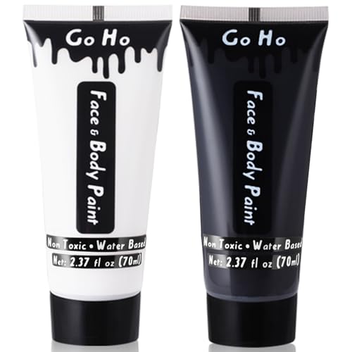 Halloween Makeup Kit - Black and White Face & Body Paint Set - Variation of White+Black