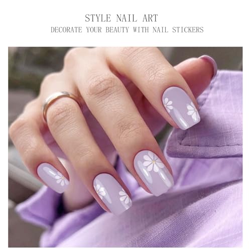 Semi Cured Gel Nail Art Stickers - Flower Design, Long-Lasting Manicure