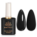 Black Gel Nail Polish - Opaque Black Halloween Design - Pure Black Variation, 15ml