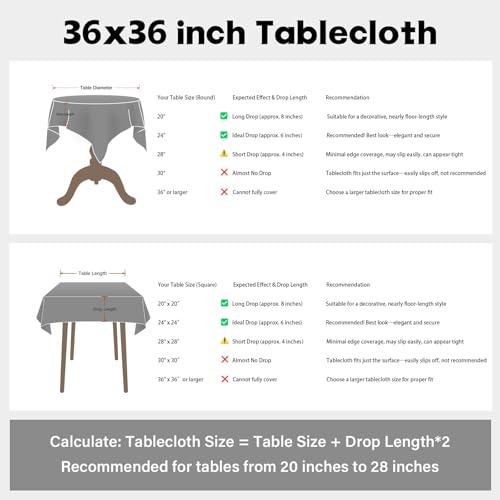 Orange Small Square Tablecloth 36 x 36 Inch Washable for Table Decor - Variation of THIS listing