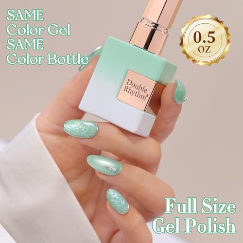 Gel Nail Polish 15ML - Pearl Green, Same Color & Bottle Soak Off Manicure