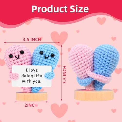 Love Doing Life With You Heart Decoration for Couples - Pink & Blue