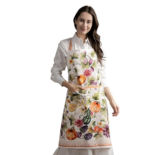 Maison d'Hermine Women's Aprons with Pocket - Pumpkin Garden Variation