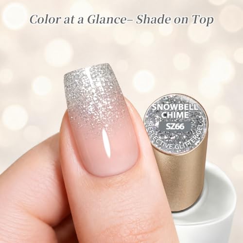 Snowbell Chime Christmas Reflective Glitter Gel Polish Set - 6 Colors with Variation