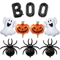 Halloween Foil Balloons Set - Ghost, Pumpkin, Spider, Boo Letters - 10 pcs